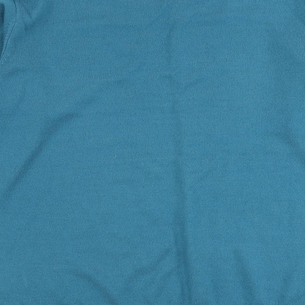 EWM Womens Blue Mock Neck Acrylic Pullover Jumper Size 14 - Size 14-16