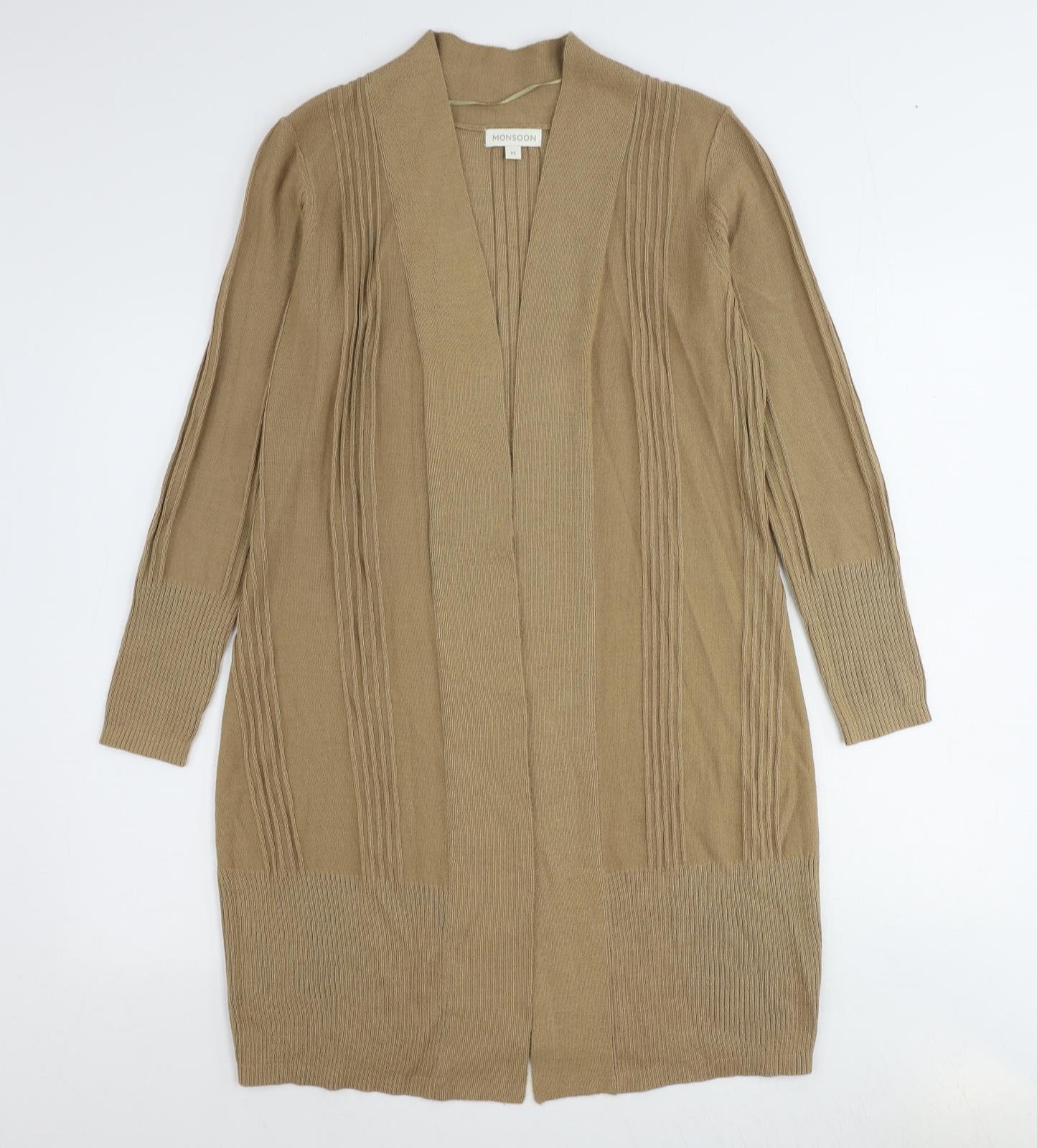 Monsoon Womens Brown V-Neck Acrylic Cardigan Jumper Size M