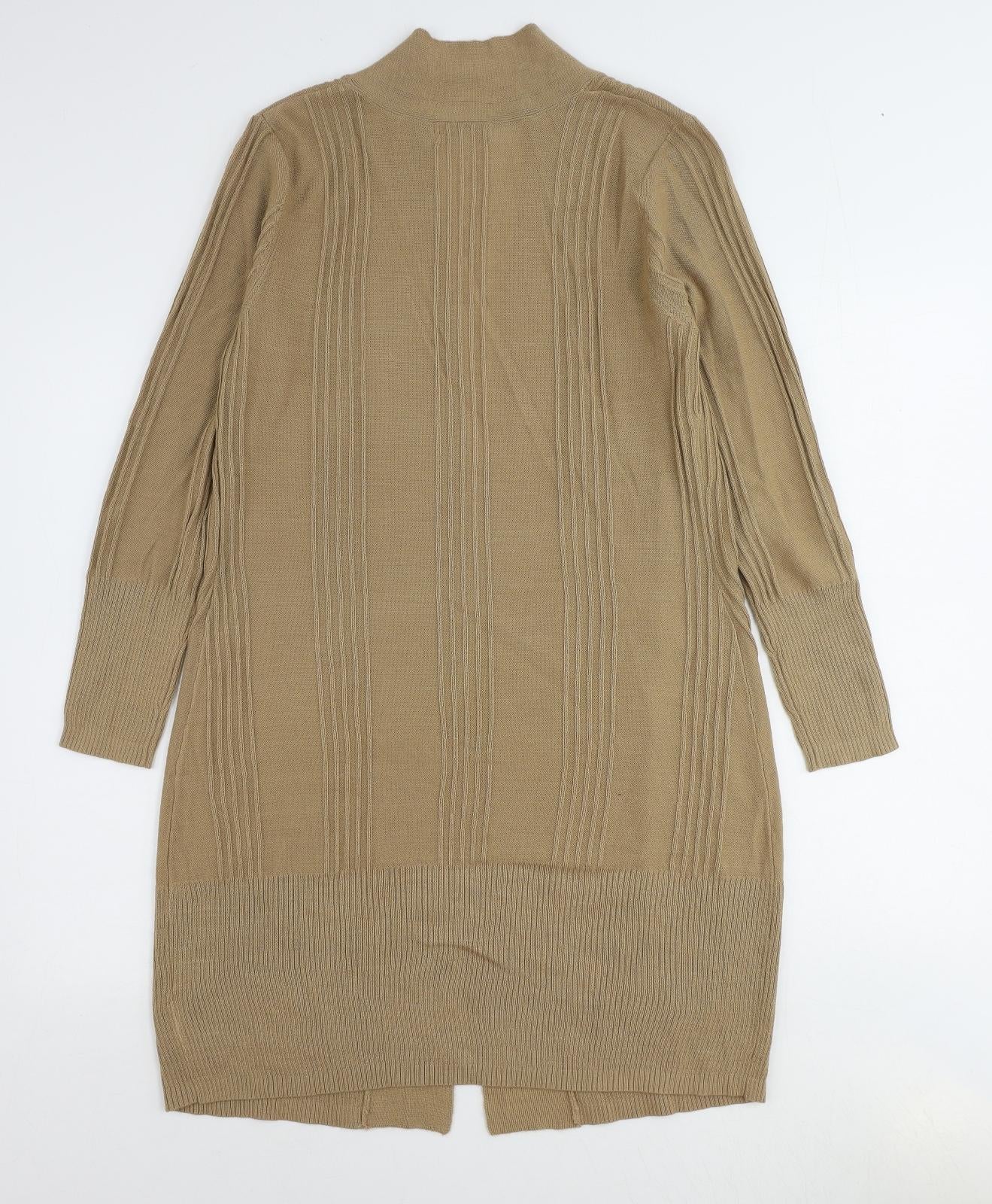 Monsoon Womens Brown V-Neck Acrylic Cardigan Jumper Size M
