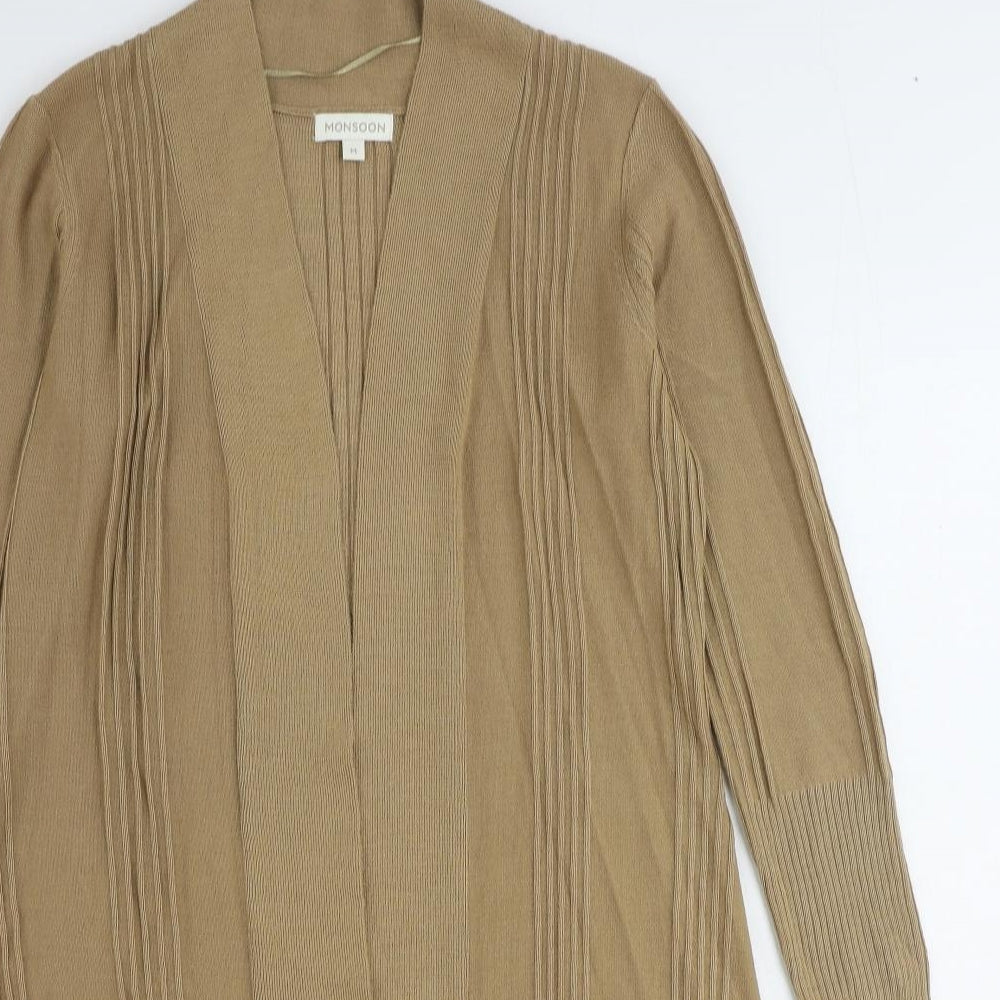 Monsoon Womens Brown V-Neck Acrylic Cardigan Jumper Size M