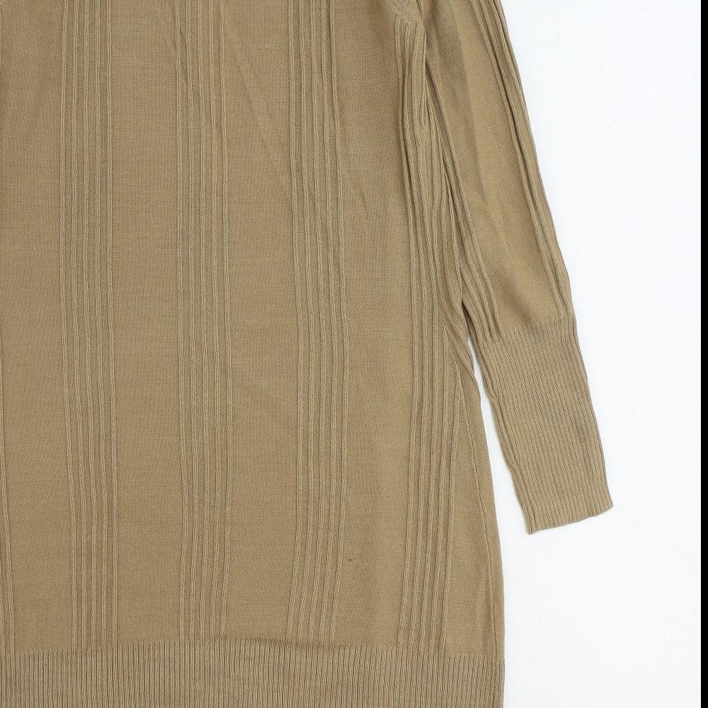 Monsoon Womens Brown V-Neck Acrylic Cardigan Jumper Size M