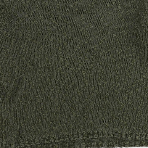 BHS Womens Green Boat Neck Ramie Pullover Jumper Size 12