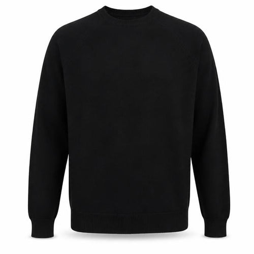 Courtaulds Mens Black Round Neck Acrylic Pullover Jumper Size L Long Sleeve