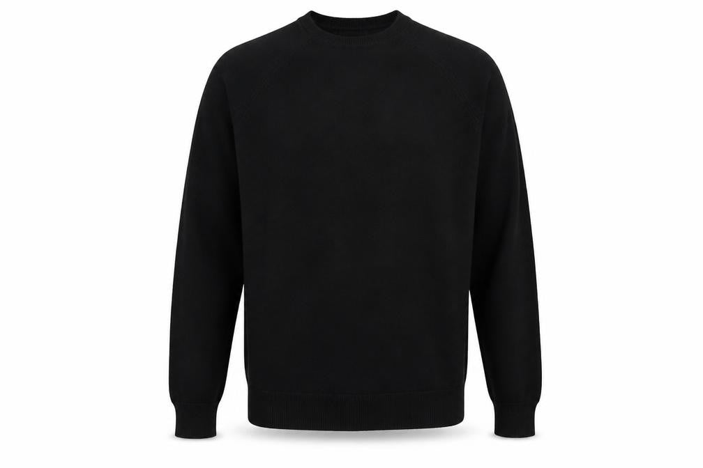 Courtaulds Mens Black Round Neck Acrylic Pullover Jumper Size L Long Sleeve