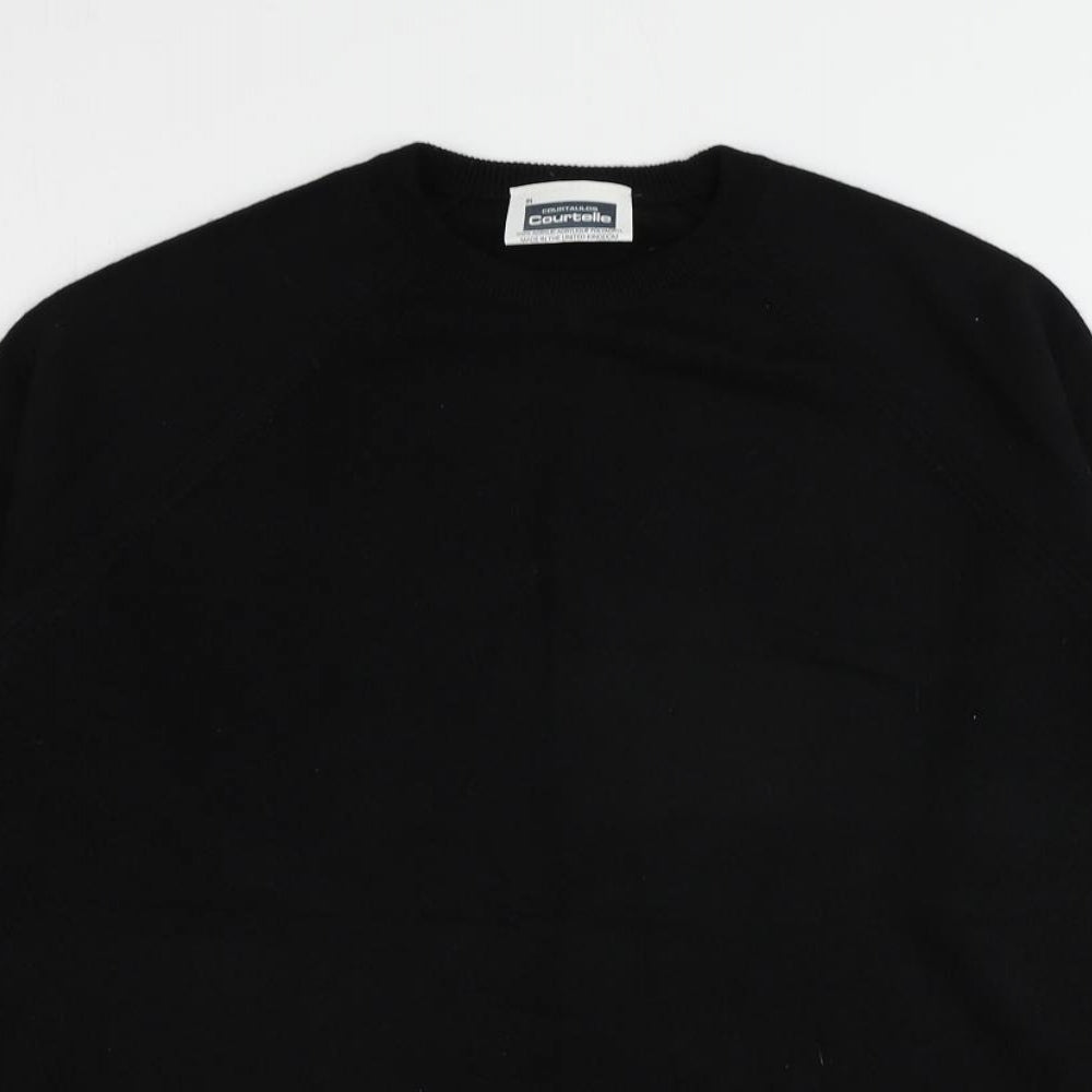 Courtaulds Mens Black Round Neck Acrylic Pullover Jumper Size L Long Sleeve