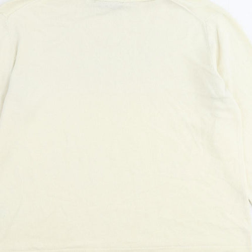Lands' End Womens Ivory Roll Neck Acrylic Pullover Jumper Size 6 - Size 6-8