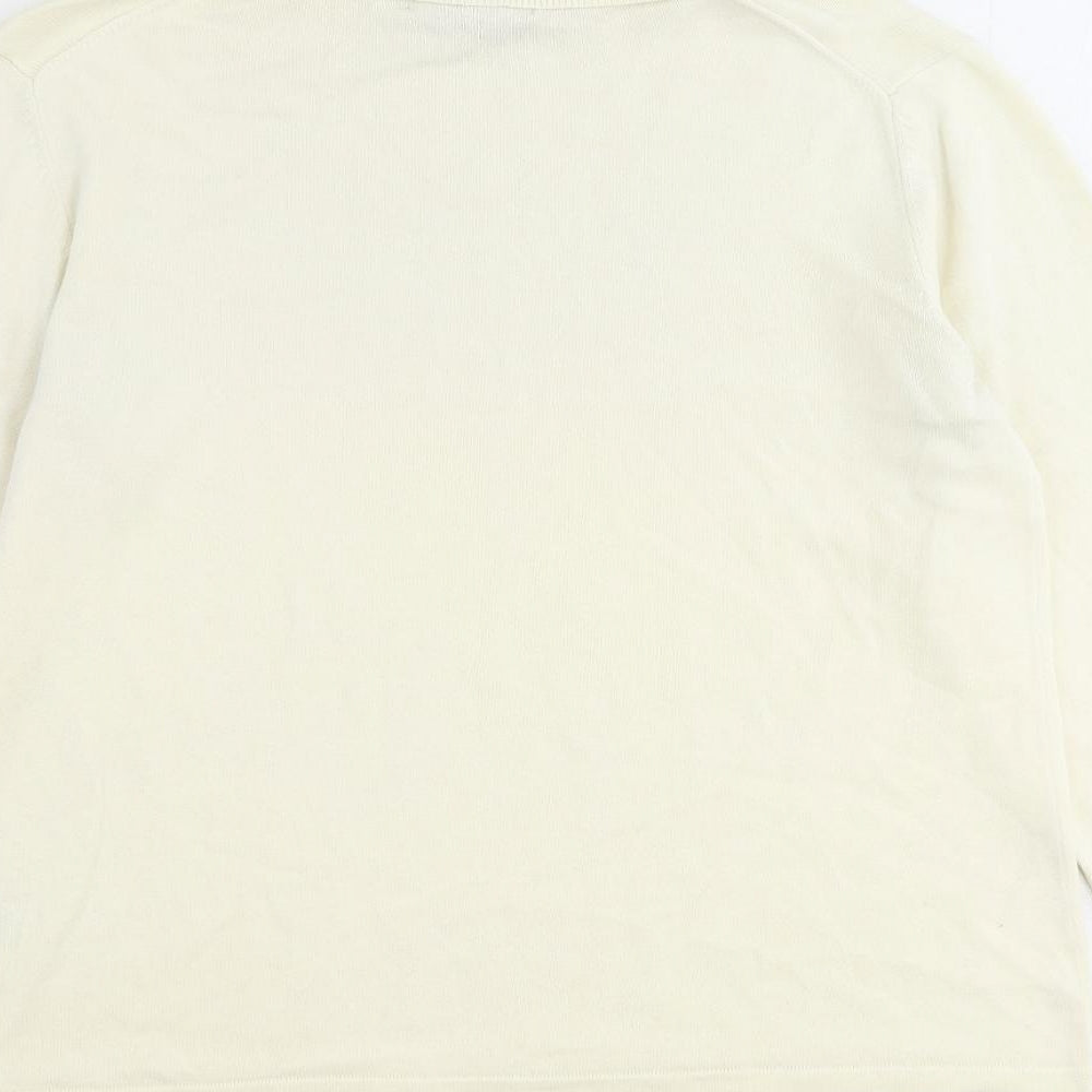 Lands' End Womens Ivory Roll Neck Acrylic Pullover Jumper Size 6 - Size 6-8