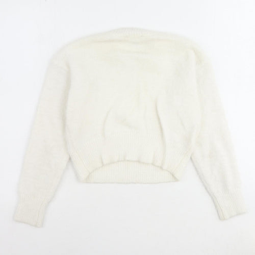 New Look Girls Ivory Round Neck Nylon Pullover Jumper Size 12-13 Years Pullover