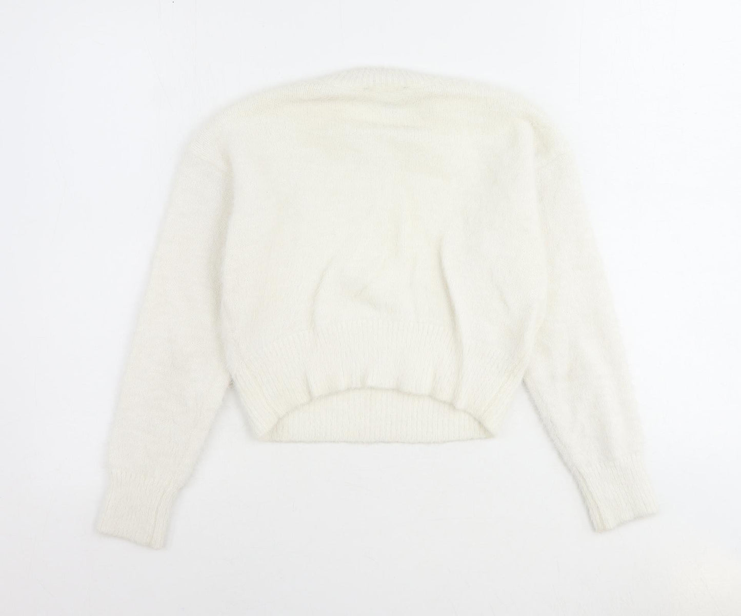 New Look Girls Ivory Round Neck Nylon Pullover Jumper Size 12-13 Years Pullover