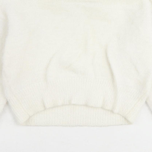 New Look Girls Ivory Round Neck Nylon Pullover Jumper Size 12-13 Years Pullover