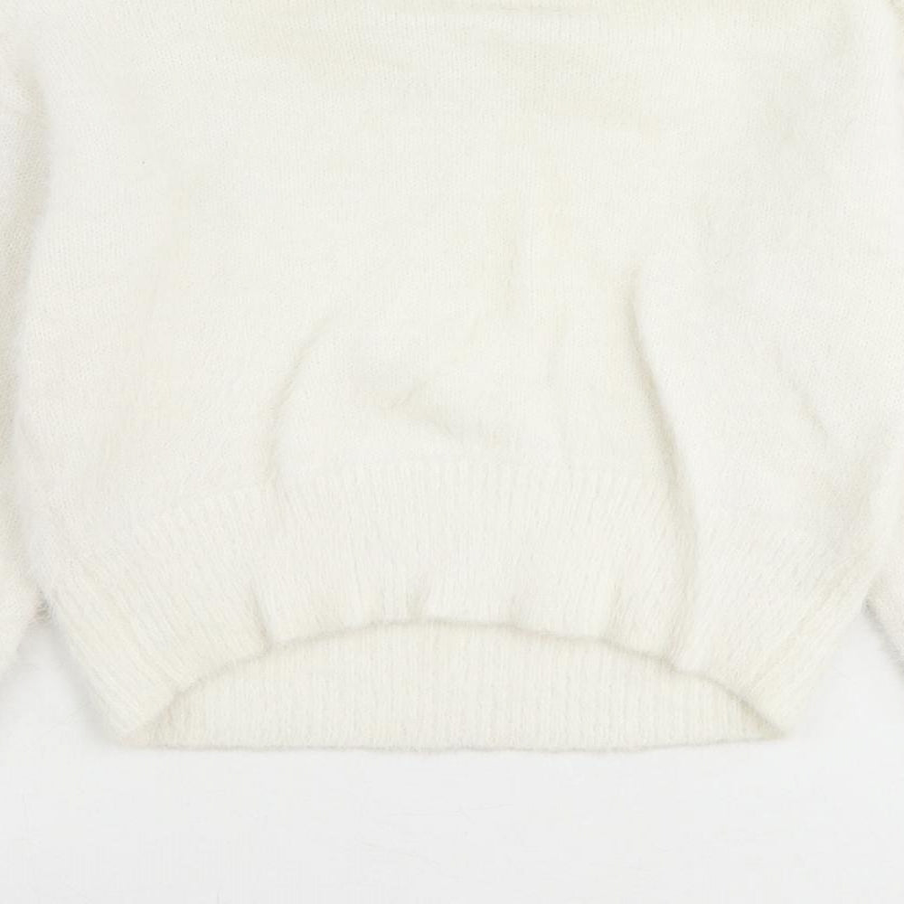 New Look Girls Ivory Round Neck Nylon Pullover Jumper Size 12-13 Years Pullover