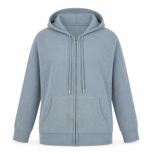 Marks and Spencer Womens Blue Round Neck Viscose Full Zip Jumper Size M