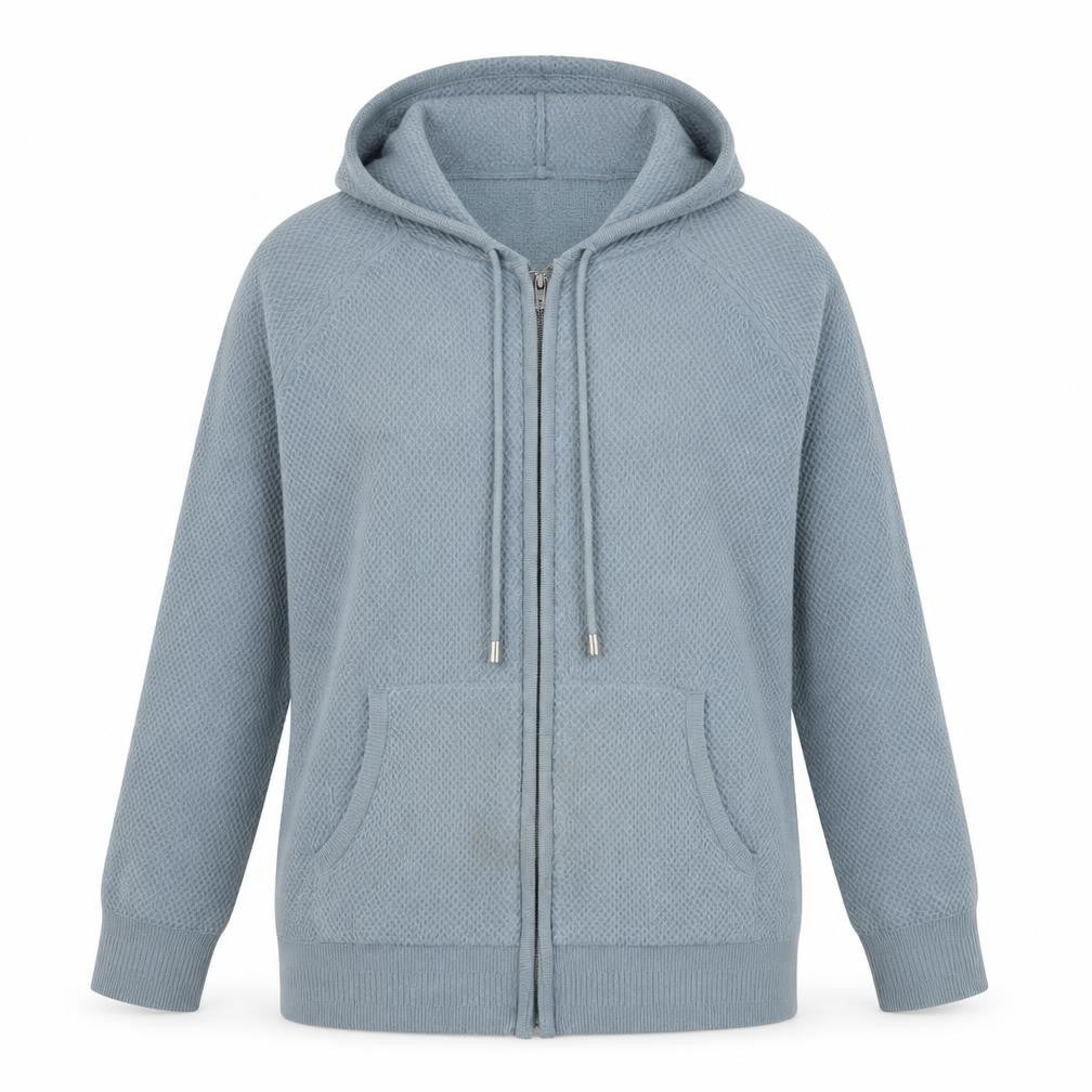 Marks and Spencer Womens Blue Round Neck Viscose Full Zip Jumper Size M