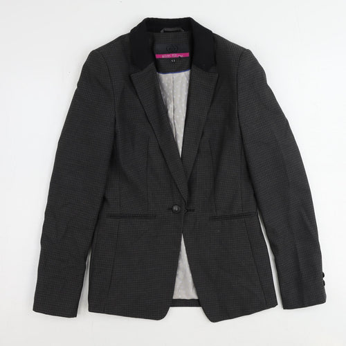 NEXT Womens Grey Houndstooth Polyester Jacket Blazer Size 8