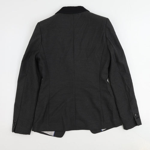 NEXT Womens Grey Houndstooth Polyester Jacket Blazer Size 8