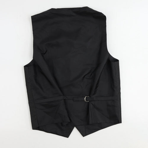 Marks and Spencer Mens Black Polyester Jacket Suit Waistcoat Size 38 Regular