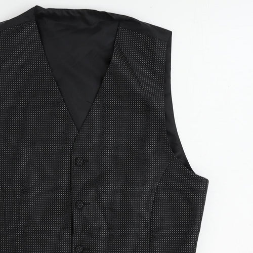 Marks and Spencer Mens Black Polyester Jacket Suit Waistcoat Size 38 Regular