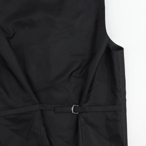 Marks and Spencer Mens Black Polyester Jacket Suit Waistcoat Size 38 Regular