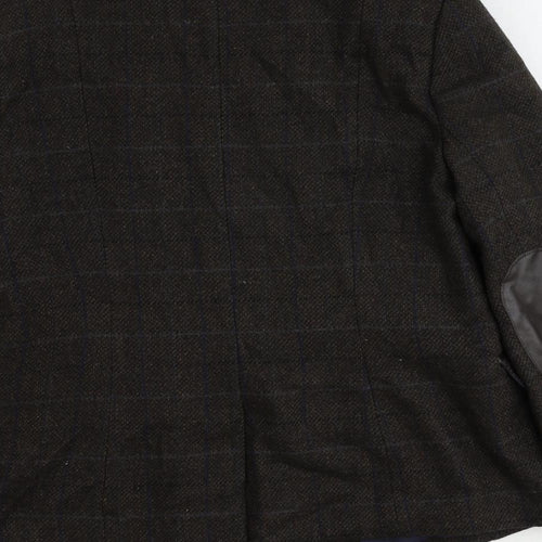 Dunnes Stores Womens Brown Plaid Polyester Jacket Suit Jacket Size 16