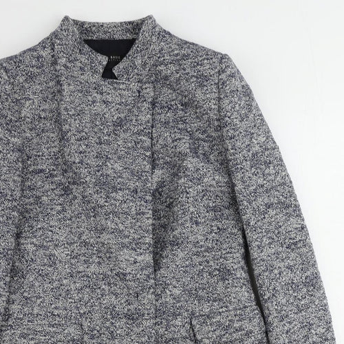 Zara Womens Blue Overcoat Coat Size L Snap