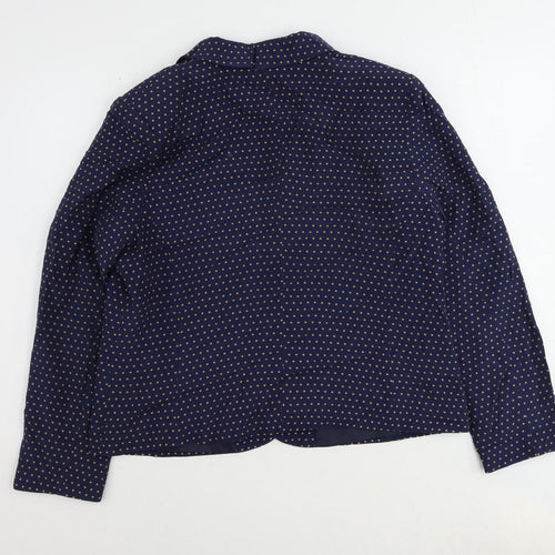 Principles Womens Blue Polka Dot Jacket Blazer Size 18 Button