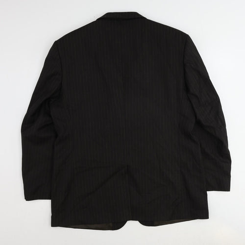 BHS Mens Brown Striped Polyester Jacket Suit Jacket Size 44 Regular