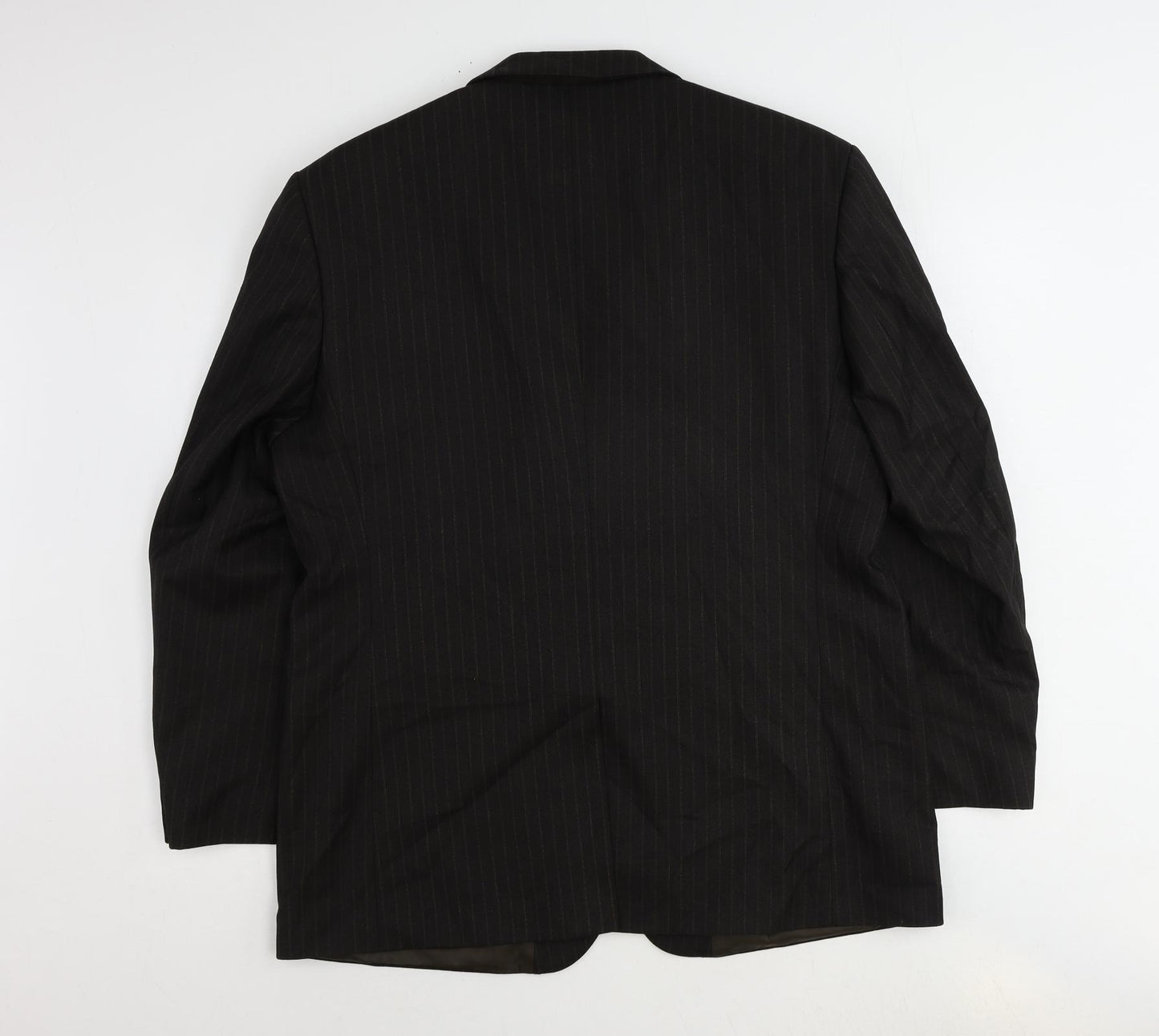 BHS Mens Brown Striped Polyester Jacket Suit Jacket Size 44 Regular