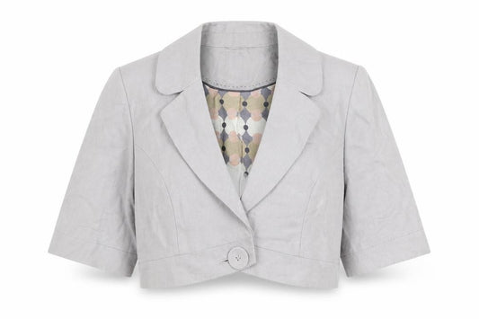 Front view of Next women’s purple jacket blazer, size UK 10, button