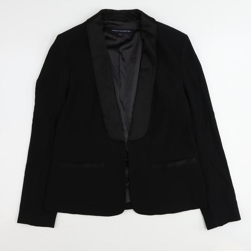 French Connection Womens Black Acetate Jacket Suit Jacket Size 12