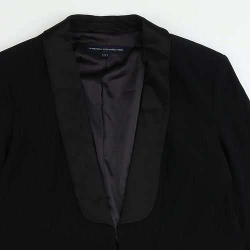 French Connection Womens Black Acetate Jacket Suit Jacket Size 12