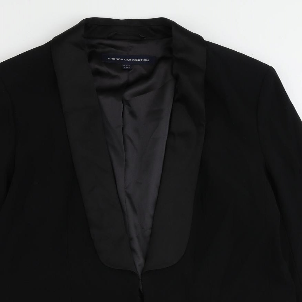 French Connection Womens Black Acetate Jacket Suit Jacket Size 12