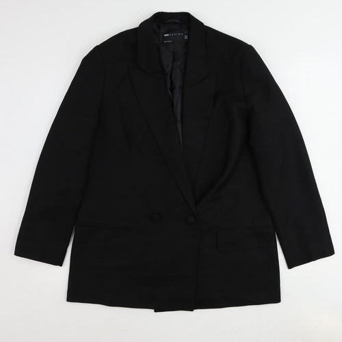 ASOS Womens Black Polyester Jacket Suit Jacket Size 10