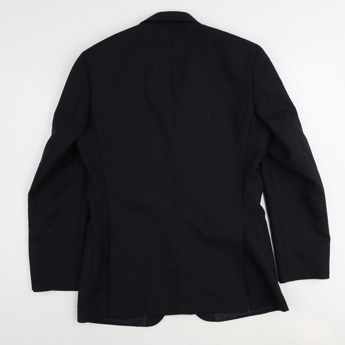 slater Mens Blue Polyester Jacket Suit Jacket Size 38 Regular