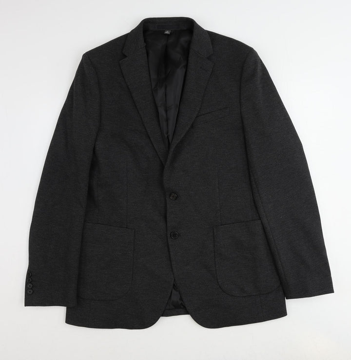 Marks and Spencer Mens Grey Polyamide Jacket Suit Jacket Size 42 Regular