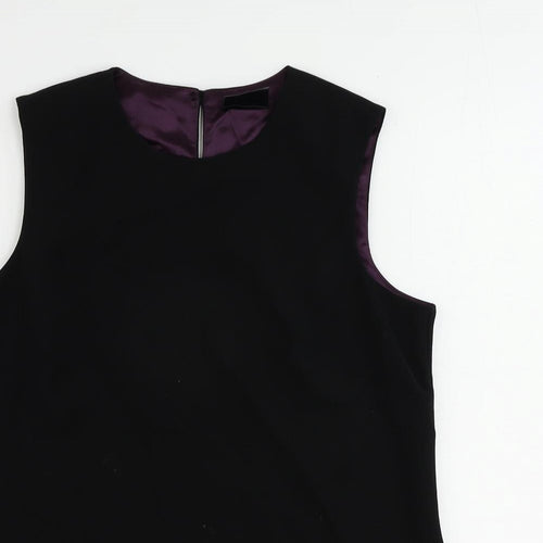 Peggy Page Womens Black Polyester Basic Blouse Size 14 Round Neck