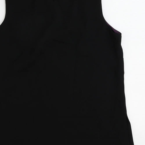 Peggy Page Womens Black Polyester Basic Blouse Size 14 Round Neck