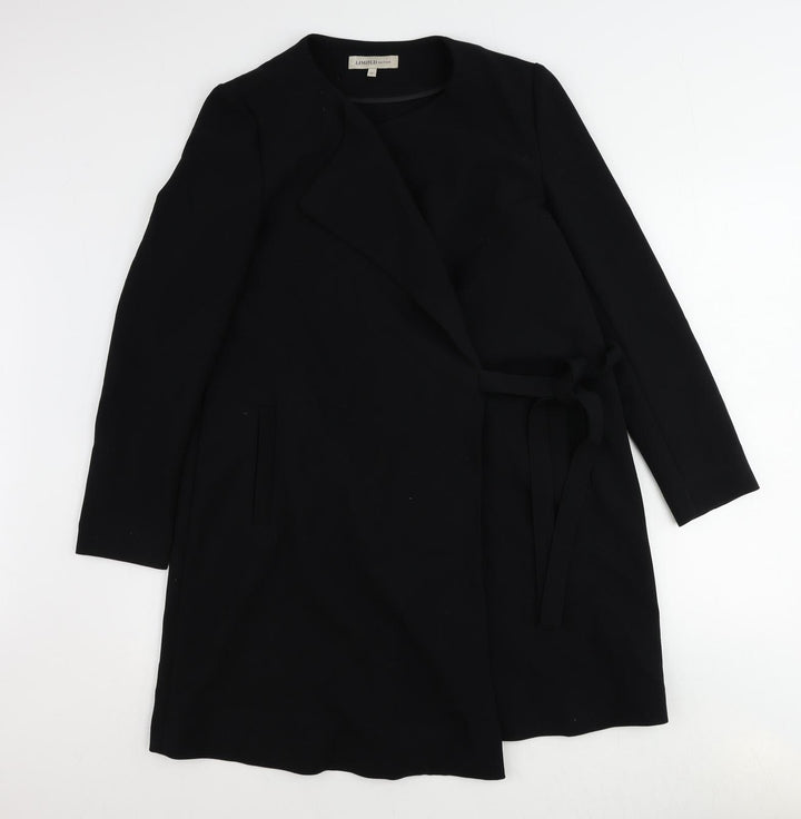 Marks and Spencer Womens Black Overcoat Coat Size 10 Snap