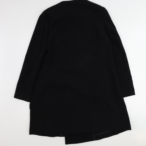 Marks and Spencer Womens Black Overcoat Coat Size 10 Snap