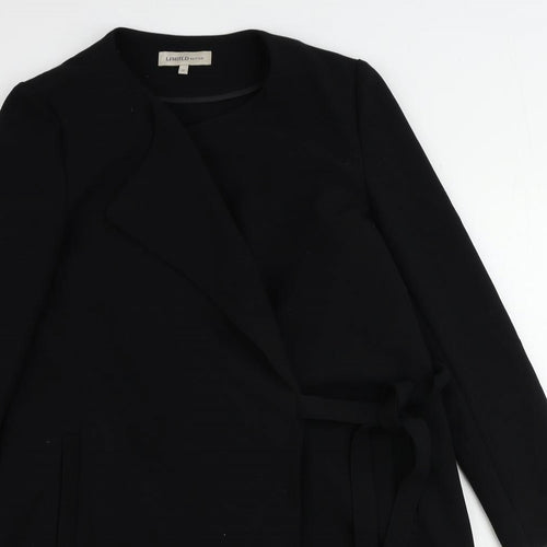 Marks and Spencer Womens Black Overcoat Coat Size 10 Snap