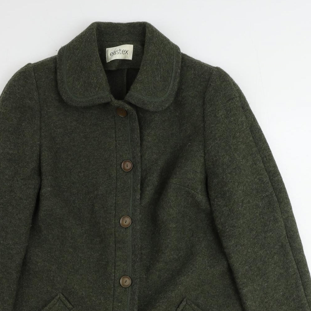 Eastex Womens Green Overcoat Coat Size 10 Button