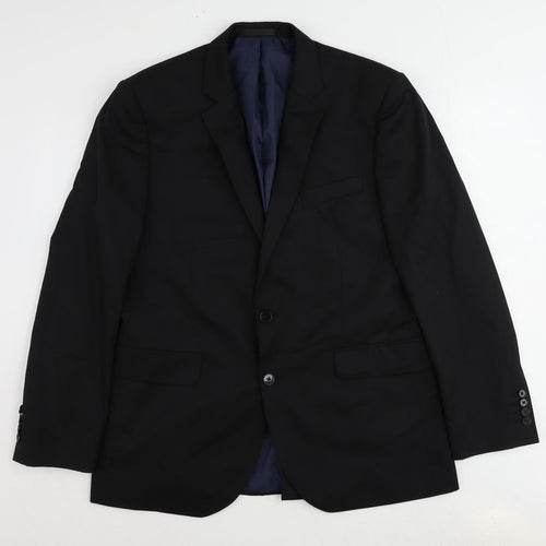 John Lewis Mens Black Polyester Jacket Suit Jacket Size 42 Regular