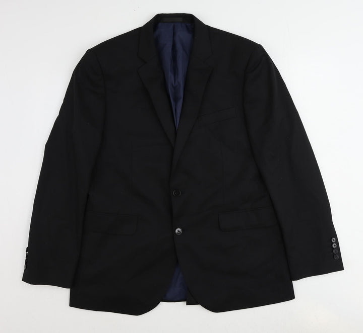 John Lewis Mens Black Polyester Jacket Suit Jacket Size 42 Regular