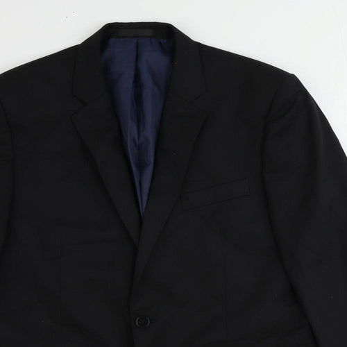John Lewis Mens Black Polyester Jacket Suit Jacket Size 42 Regular