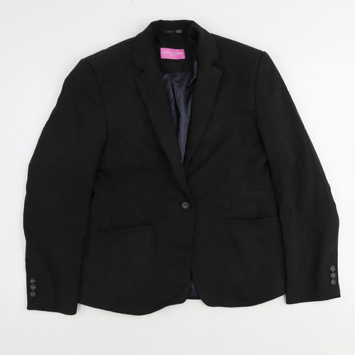 Brook Taverner Womens Black Jacket Blazer Size 14