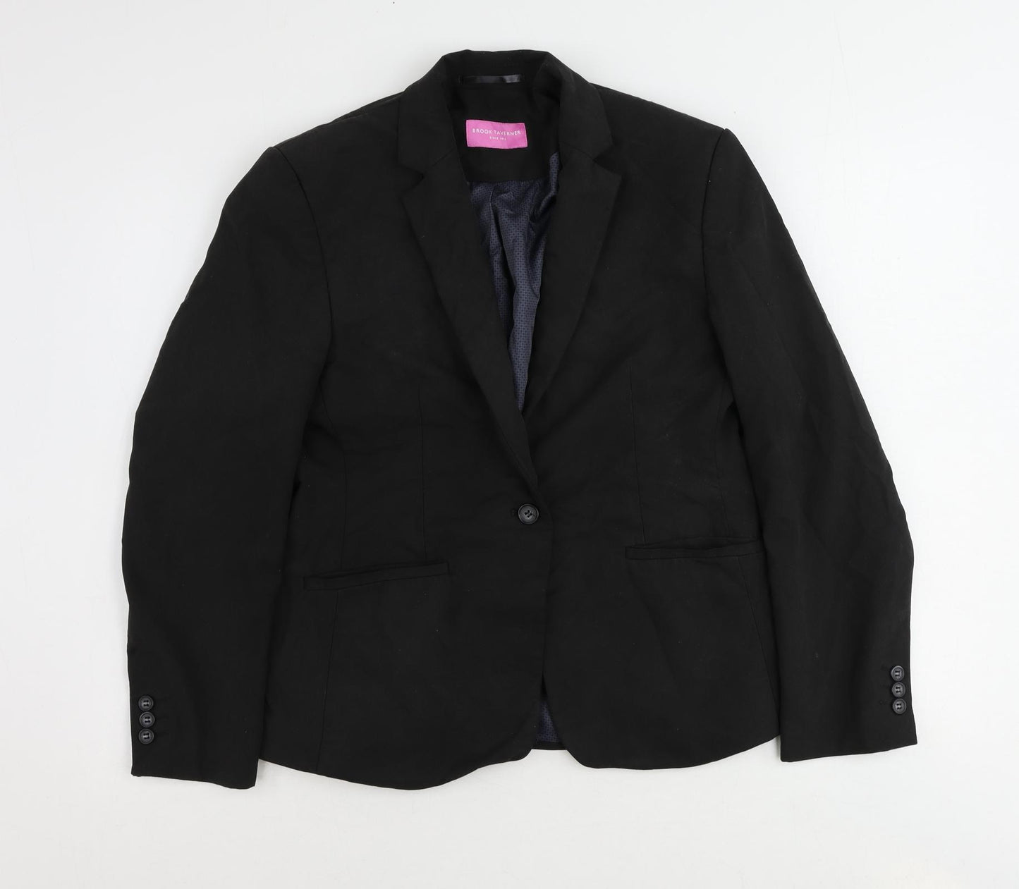 Brook Taverner Womens Black Jacket Blazer Size 14