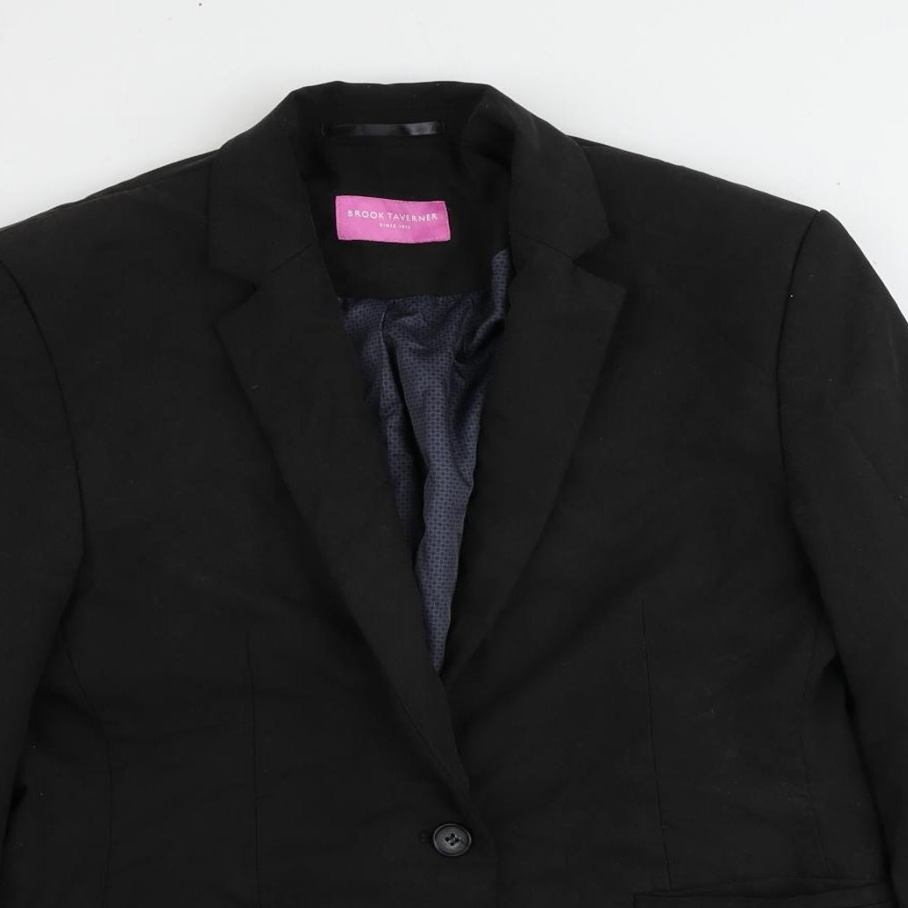Brook Taverner Womens Black Jacket Blazer Size 14
