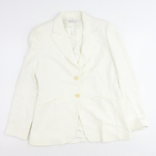 Planet Womens Ivory Jacket Blazer Size 12 Button