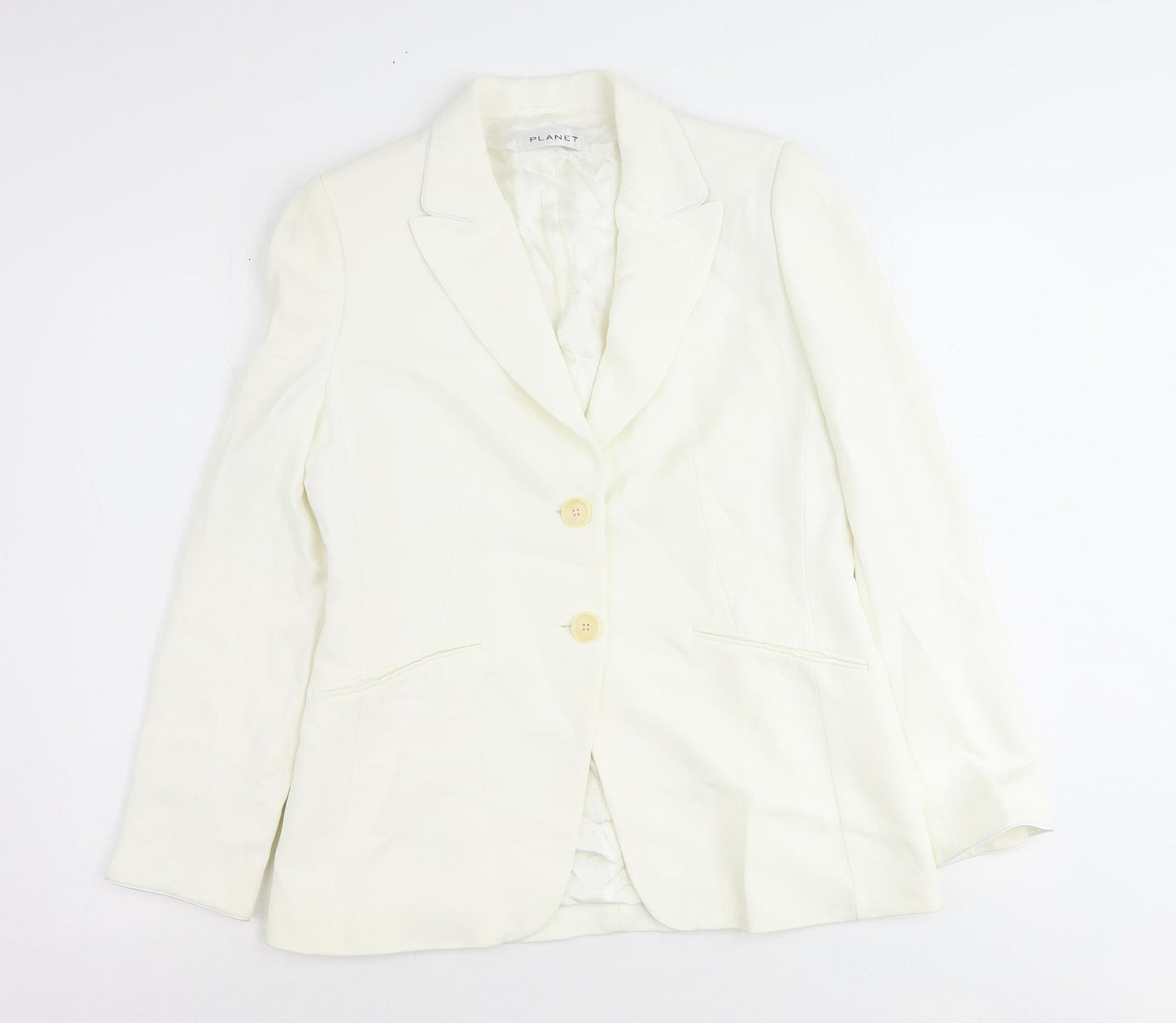 Planet Womens Ivory Jacket Blazer Size 12 Button