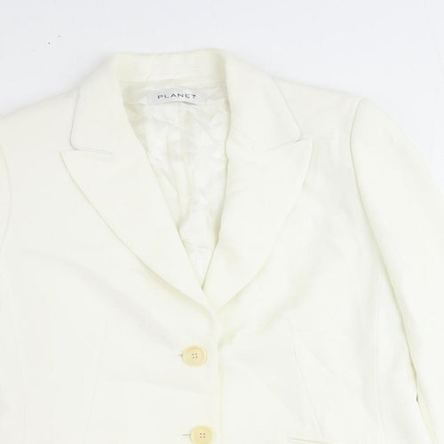 Planet Womens Ivory Jacket Blazer Size 12 Button