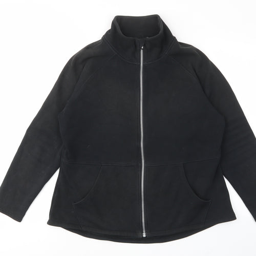 Skechers Womens Black Cotton Full Zip Sweatshirt Size L Pullover - Pockets